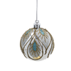 SET OF 8 CHRISTMAS BAUBLES SILVER 6 CM