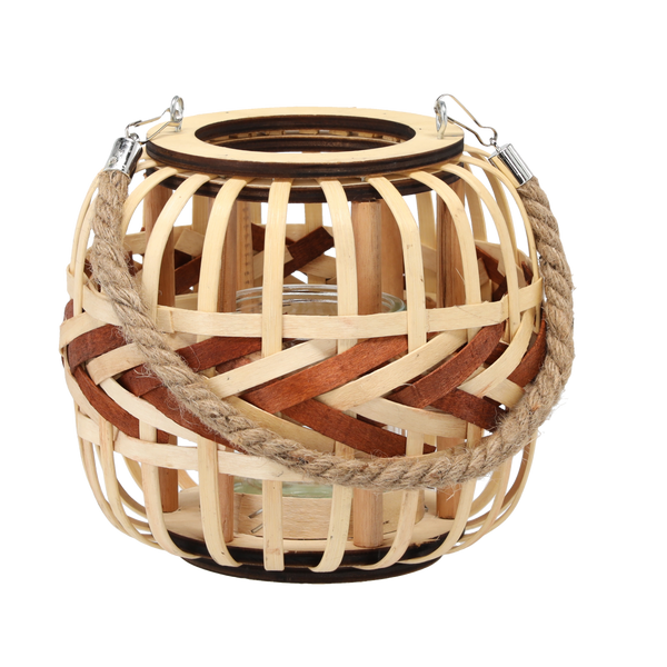 LAMPION DIN LEMN H 18 CM ROTUND *3308