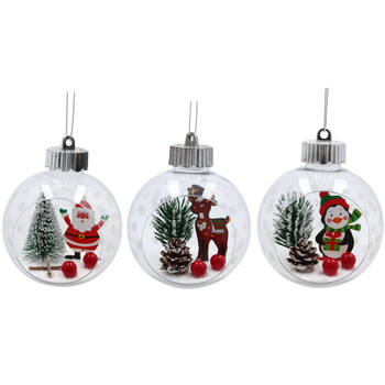 CHRISTMAS SNOW GLOBE 8 CM - SANTA/REINDEER/PENGUIN