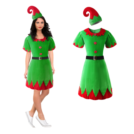 WOMAN CHRISTMAS GREEN ELF SUIT