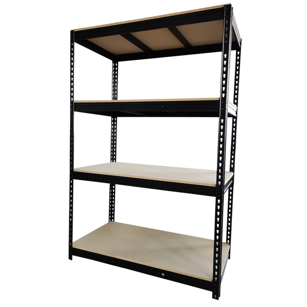 REGAŁ 4-POZIOMOWY 180 X 120 X 60 CM CZARNY UDŹWIG PÓŁKI: 500 KG PRO *0667