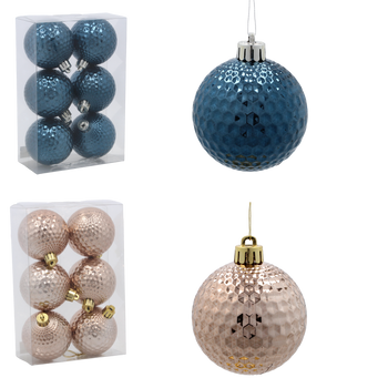 KPL. 6 BOMBEK 6 CM GRANATOWY / BEŻOWE ZŁOTO *3900