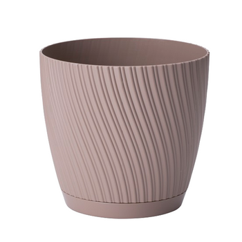 Ghiveci MIKA ECO RECYCLED cu farfurie 270MM gri-bej*4575