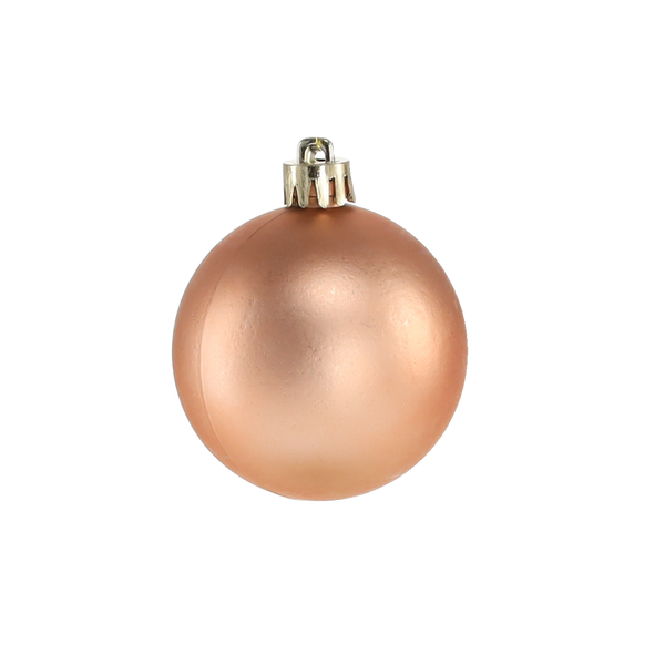 SET OF 24 BAUBLES 6 CM OLIVE/COPPER/GRAPHITE MIX DESIGNS