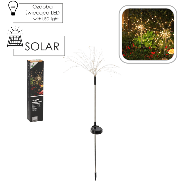 LAMPA SOLARNA H 90 CM DMUCHAWIEC 150 LED CIEPŁY BIAŁY *3798