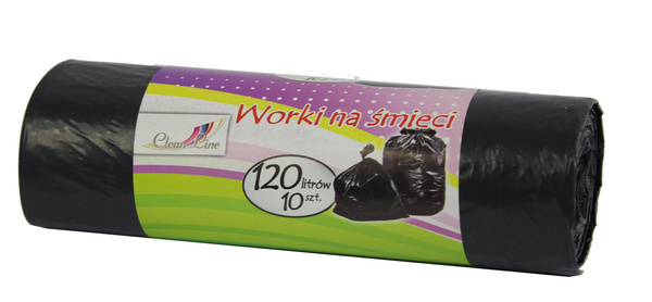 WORKI NA ŚMIECI EXTRA MOCNE 120L A'10 CZARNE *6815