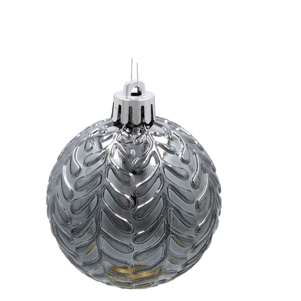 SET OF 24 ORNAMENTS 6 CM CHAMPAGNE/GRAY/WHITE