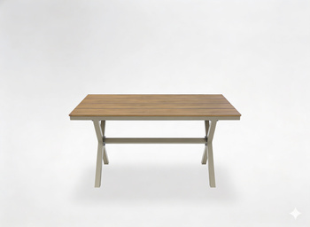 STÓŁ OGRODOWY ALUMINIOWY BEŻOWY 150 x 90 x 74 CM