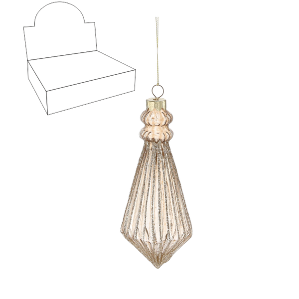 BOMBKA SZKLANA - STYL "BAROQUE" 6.7 x 15.3 CM opak=6szt *1686