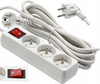 EXTENSION CORD POWER STRIP WITH SWITCH 3 SOCKETS 3M WHITE
