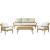 SET DE MOBILIER DIN ALUMINIU "NIKOZJA" (CANAPEA PENTRU 3 PERSOANE + 2 FOTOLII + MASA) BEJ + PERNE BEJ *9552