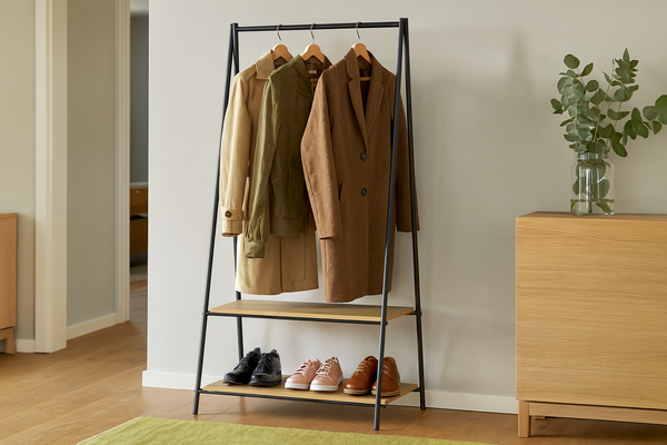 WIESZAK STOJĄCY Z 2 PÓŁKAMI 80 x 40 x 160 CM *1166