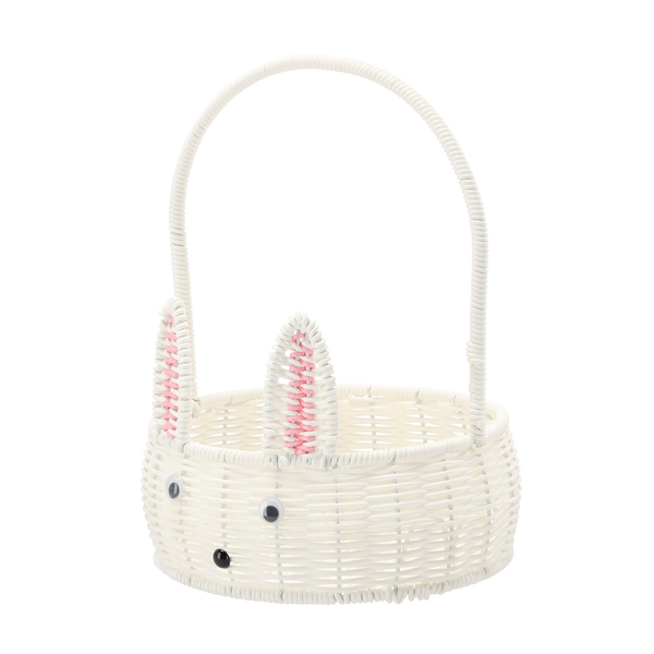 BASKET ROUND DIAMETER 20 CM WHITE RABBIT
