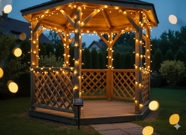 LED SOLAR CHRISTMAS TREE LIGHTS 200L WARM WHITE