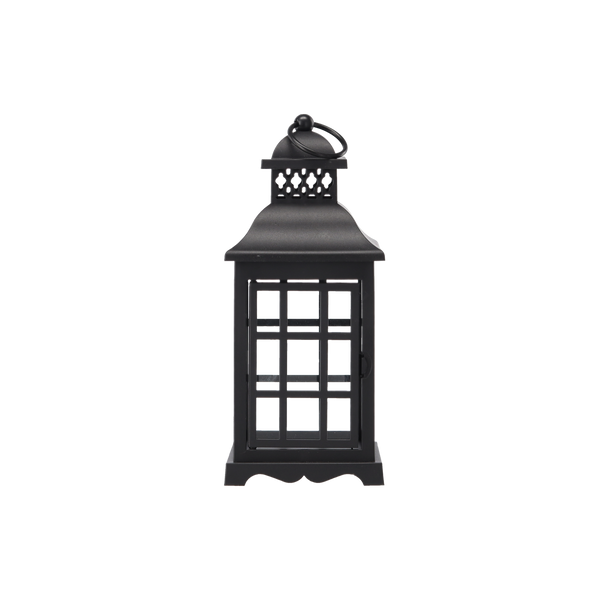 EMPTY LANTERN WITH DOORS GRID-BLACK*5725