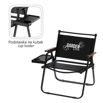 KRZESŁO TURYSTYCZNE / WĘDKARSKIE SKŁADANE Z PODSTAWKĄ 52 x 43 x 67 CM