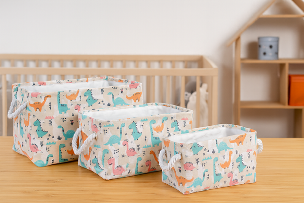 ZESTAW 3 ORGANIZERÓW PROSTOKĄTNYCH DINOZAURY