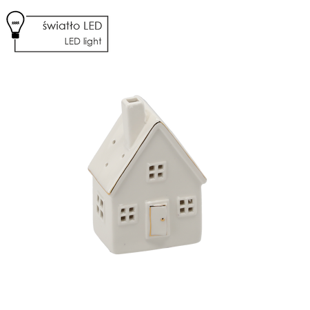 FIGURKA BOŽÍHO HODCRNÍKA - KERAMICKÝ DOMEK 9,7 X 6,8 X 14,2 CM LED balení=2ks *1216