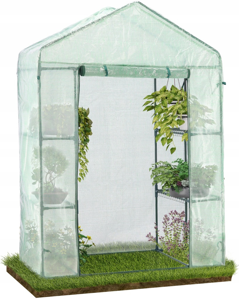 SZKLARNIA OGRODOWA Z PÓŁKAMI ZIELONA 140 x 73 x 200 CM pol_pl_SZKLARNIA-OGRODOWA-Z-POLKAMI-ZIELONA-140-x-73-x-200-CM-749_2