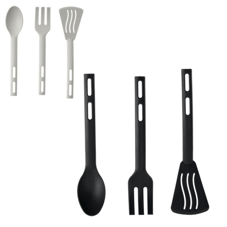 Set de 3 buc. ustensile de bucătărie furculiță + lingură + spatulă *0032