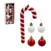 KPL. 32 OZDÓB CHOINKOWYCH - LASKA CUKROWA 25 CM / BOMBKI MIX KOLORÓW 3 CM *7328