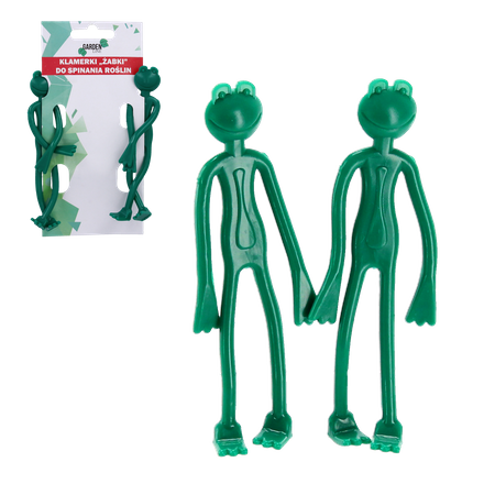 SET OF 2 CLIPS FOR TYING PLANTS "FROG" 13.5 CM