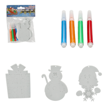 KPL. 3 OZDÓB BOŻONAR. 10 CM DO ZAWIESZENIA "ZRÓB TO SAM" Z 4 PISAKAMI MIX 6 WZORÓW *8952