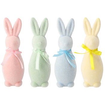 EASTER DECORATION - BUNNY 8 x 8 x 23 CM MIX 4 COLORS