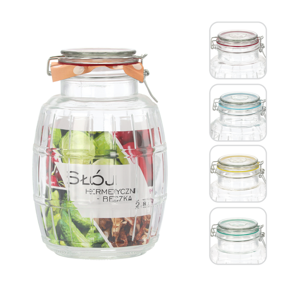 GLASS JAR 2,8L WITH COLOR SILICONE