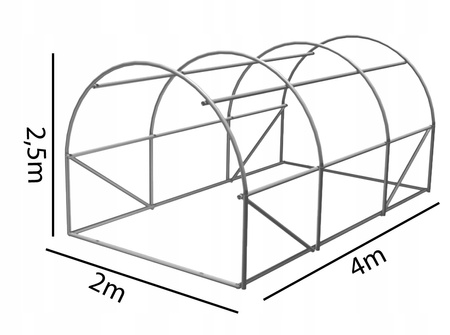Garden tunnel rack 3-segment 4 x 2.5m