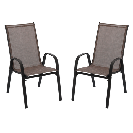 SET OF 2 BROWN GARDEN CHAIRS 54 X 72 X 96