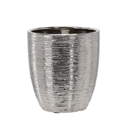CERAMIC COVER FOR A POT 25 X 25 X 25 CM SILVER