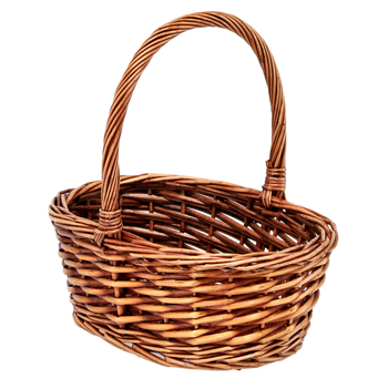 KOSZYK RATTANOWY 36 x 28 x 13/32 CM Z RĄCZKĄ - BRĄZOWY *5105