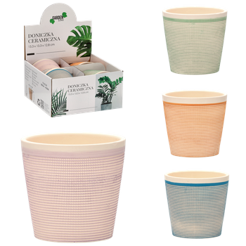 Ceramic cover for pot 13.3 x 13.3 x 12.8 CM mix designs disp=4pcs