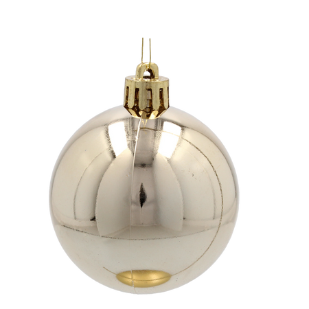 SET OF 24 ORNAMENTS 6 CM CHAMPAGNE/GRAY/WHITE