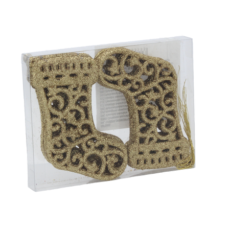 KPL. 12 OZDÓB CHOINKOWYCH - BUT 10 CM CZERWONY/ZŁOTY/SREBRNY *3553