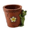 GARDEN FLOWER POT – WITH FROG AND FLOWER "WELCOME" 37 X 30 X 31 CM