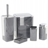 5-PIECE BATHROOM SET SQUARE MARBLE GREY