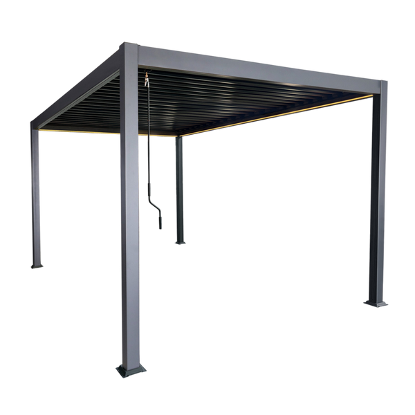 PERGOLA ALUMINIOWA BIOKLIMATYCZNA LED 3 x 4 x 2,5 M ANTRACYT