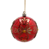 SET OF 6 CHRISTMAS BAUBLES RED 8 CM