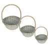 ZESTAW 3 KOSZYKÓW WIKLINOWYCH Z RĄCZKĄ – SZARY