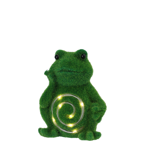 FIGURĂ DE GRĂDINĂ - BROAȘTĂ CU BURTA LUMINĂ 12,5 x 10,5 x 16,5 CM LED ambalaj=4buc *7638