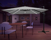 PARASOL OGRODOWY 3 x 3 M SZARY "ROMA" Z POKROWCEM Z LED 