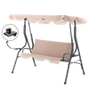 GARDEN SWING 170 x 110 x 153 CM DARK BEIGE WITHOUT FOOTSTOOL WITH CUP HOLDERS *0735