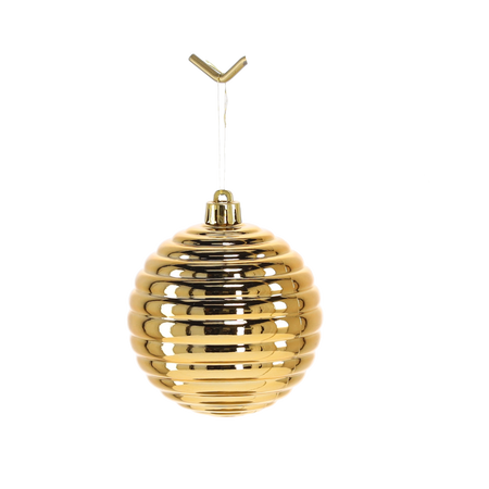 SET OF 6 BAUBLES 8 CM RED/GOLD/SILVER