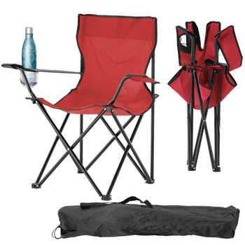 SKLADACIA TURISTICKÁ/RYBÁRSKA STOLIČKA ČERVENÁ 50x50x80 cm *7174