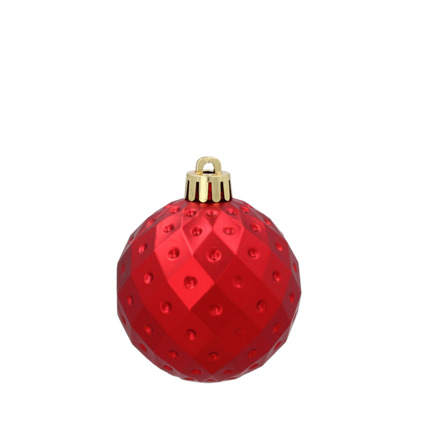 SET OF 6 BAUBLES 6 CM RED/GOLD/SILVER (TUBE)