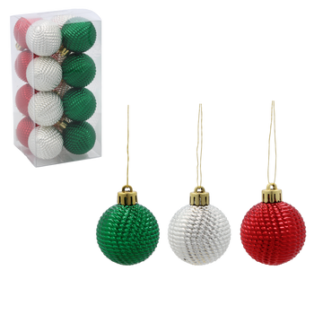 KPL. 16 BOMBEK 4 CM GREEN / RED / WHITE *3634
