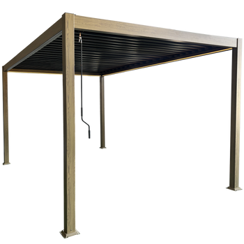 ALUMINUM BIOCLIMATIC PERGOLA LED 3 x 4 x 2.5 M WOOD-LIKE *1439