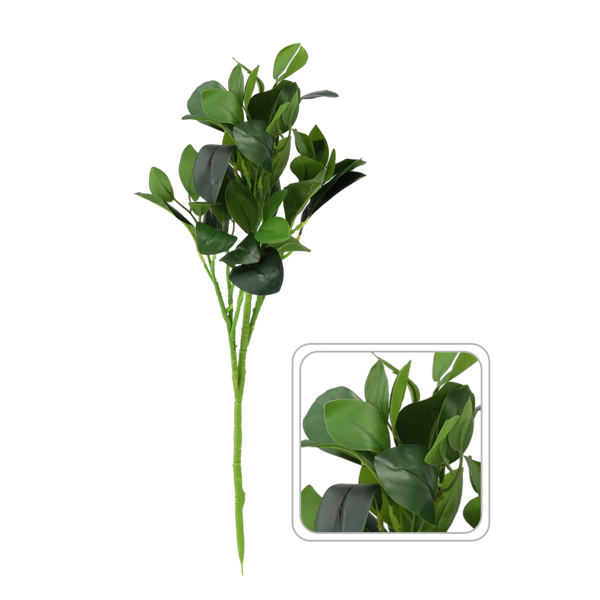 UMELÁ RÁZCE - VEĽKÉ ZELENÉ LISTY 52 CM *3994